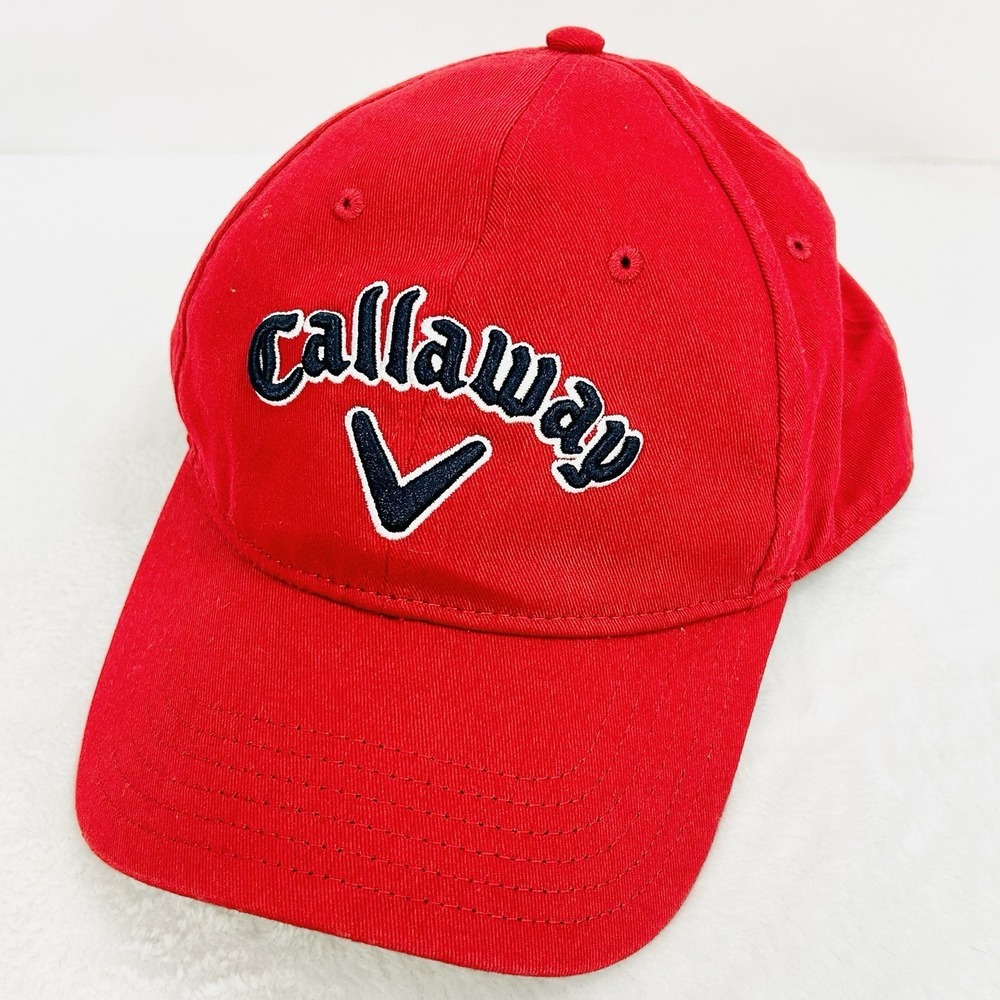Callaway Golf Hat Cap Adjustable Strapback Red Outdoors Sports Casual One Size‎